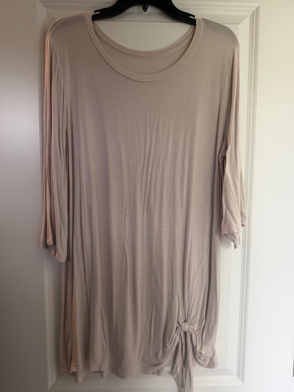 Source Unknown Light Beige Tie-Hem Tunic Top